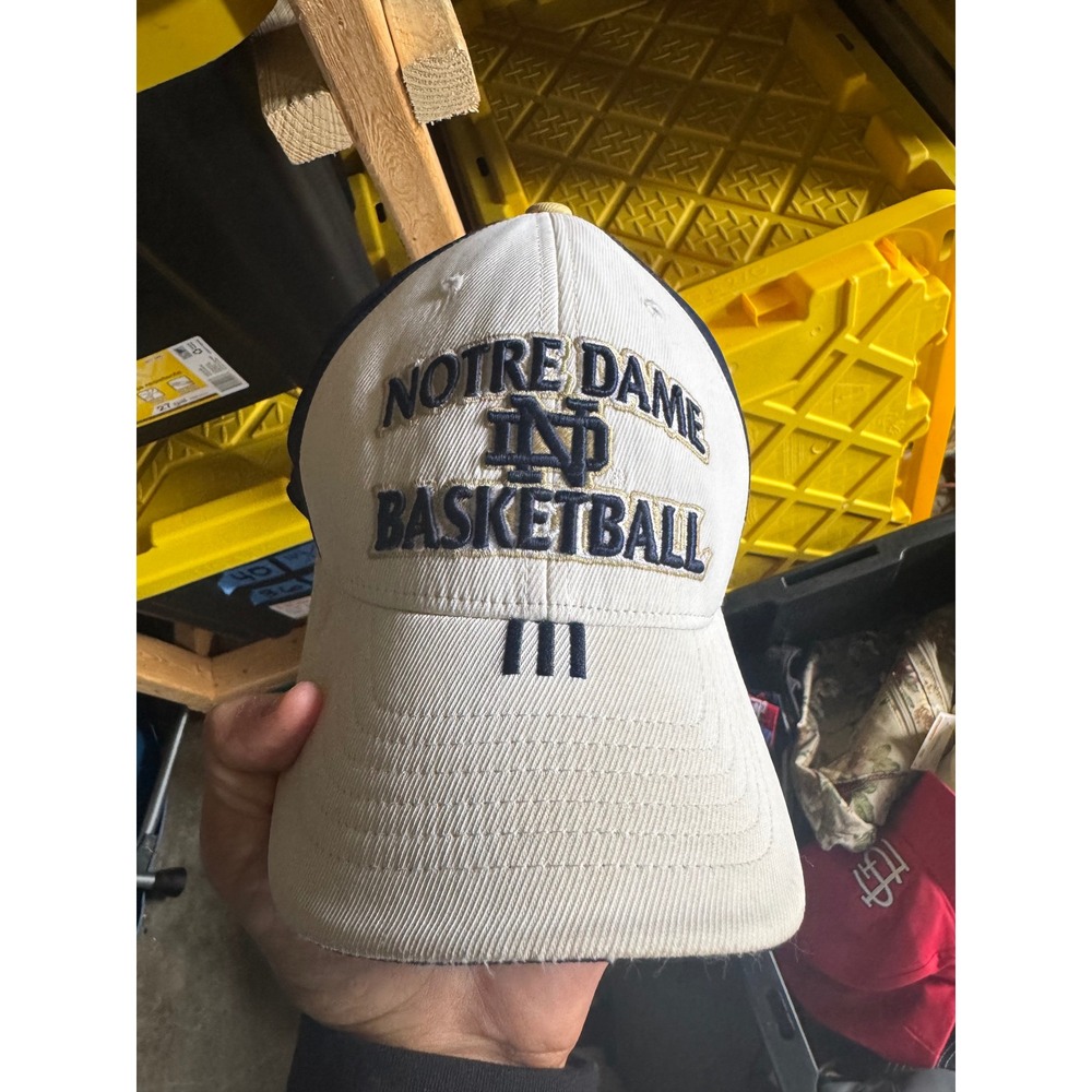 Adidas Notre Dame Fighting Irish Basketball Hat Navy Blue Cream OSFA
47
